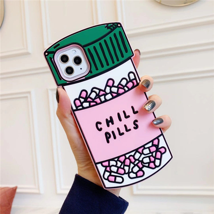 Compatible with Apple, Personalized Creative Pill Silicone iPhone Case Compatible with Apple, Personalized Creative Pill Silicone iPhone Case